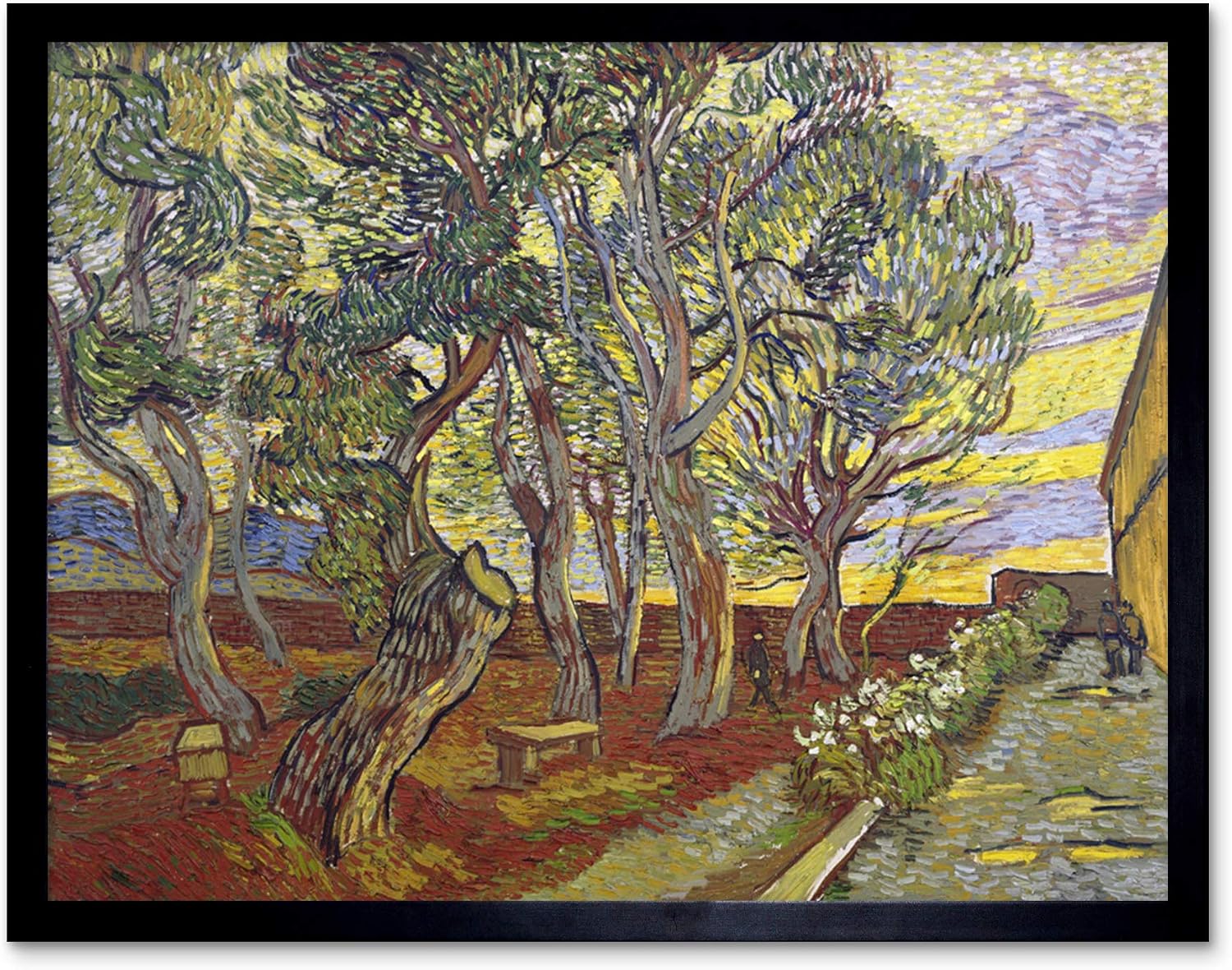 Vincent Van Gogh The Garden Of Saint Pauls Hospital Art Print Framed Poster Wall Decor 12x16 inch