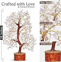 Vista 2 de Árbol de piedras preciosas de cuarzo transparente, árbol de la vida de cristal, cristales curativos y piedras, árbol de cristal para energía