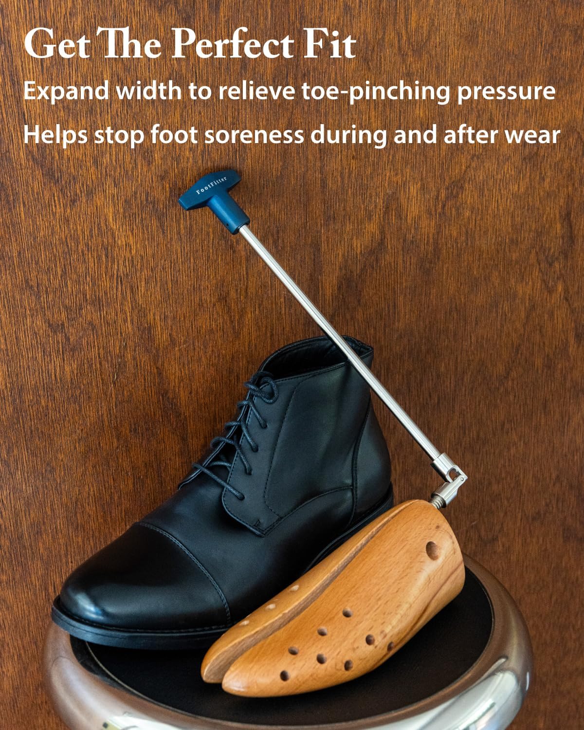 FootFitter Premium Professional Boot Stretcher, Wooden Width Expander image 2
