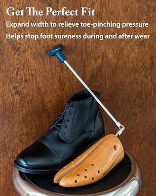 FootFitter Premium Professional Boot Stretcher, Wooden Width Expander