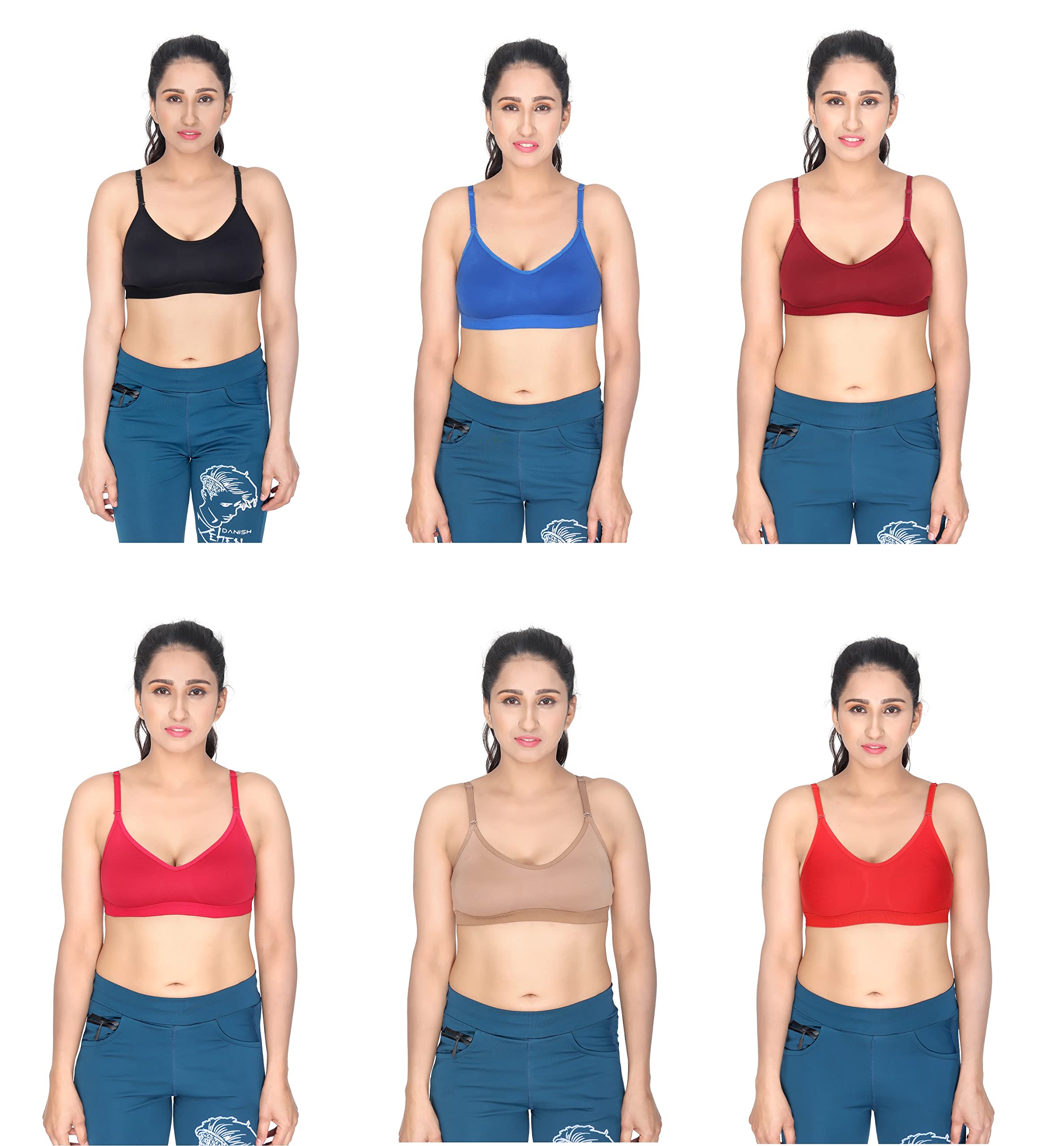 Sports Bra for Girls and Women Daily use Bra Combo Pack of 6-image-47