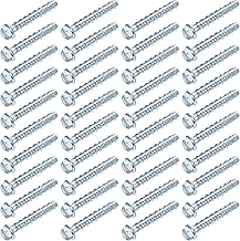 XxinXrong Pack of 40 Concrete Screws M6 x 50 mm, Hexagonal Head Screws Set, Galvanised Concrete Screws with Washer for Masonry Architecture Industry