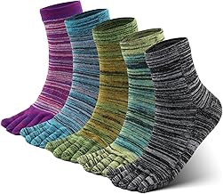 5 Pairs Men's Cotton Sports Socks 39-45, Soft and Breathable Separate Toe Socks for Running Gym and Daily Use