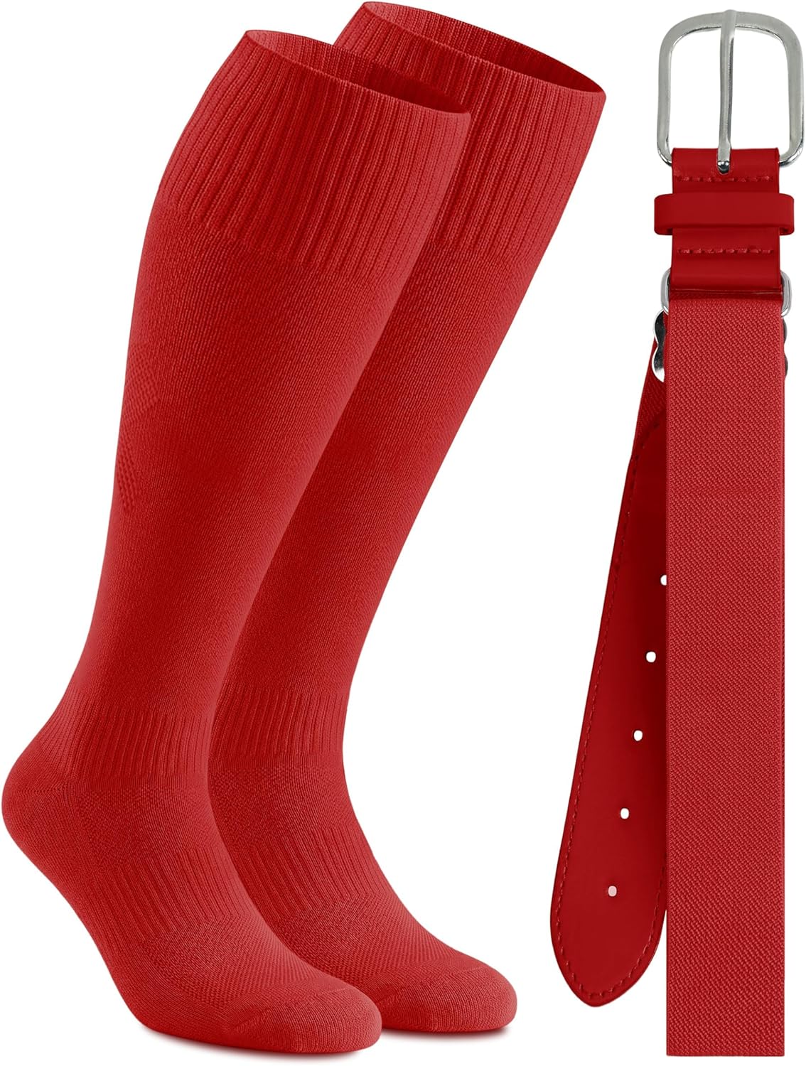 Cooraby Baseball Socks and Belt Combo Youth Boys Adjustable Softball Football Socks and Elastic Baseball Belts for Boys Girls