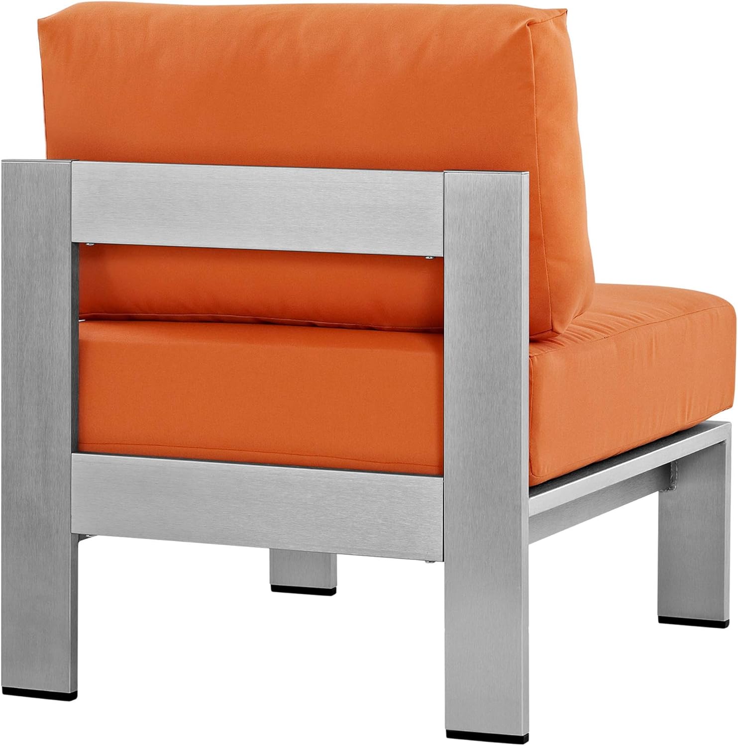 Ergode Shore Outdoor Patio Armless Chair | Sturdy Aluminum Frame | Weather-Resistant Fabric | Ideal for Casual Gatherings