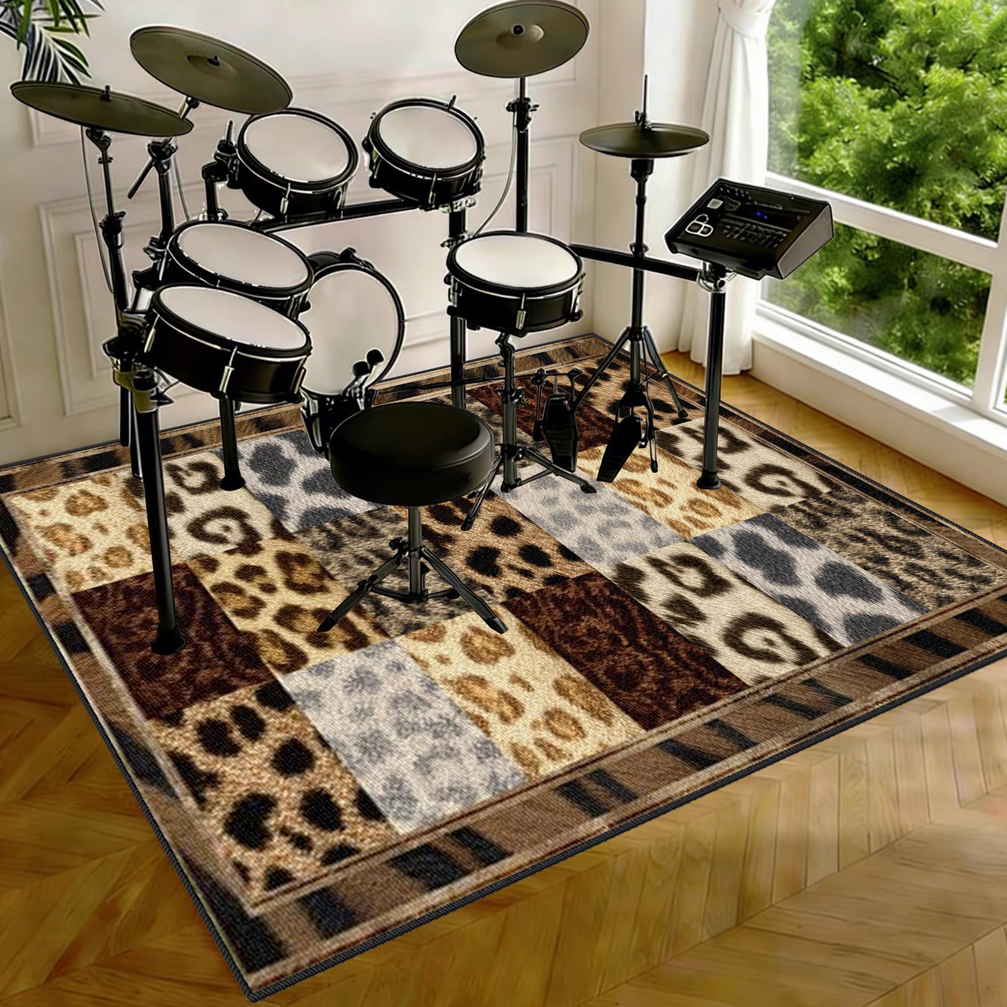 Elektroniczna mata perkusyjna dźwiękoszczelna mata bębnowa mata ochronna do akcesoriów perkusyjnych mata akustyczna mata podłogowa do instrumentów muzycznych 160 x 140 cm