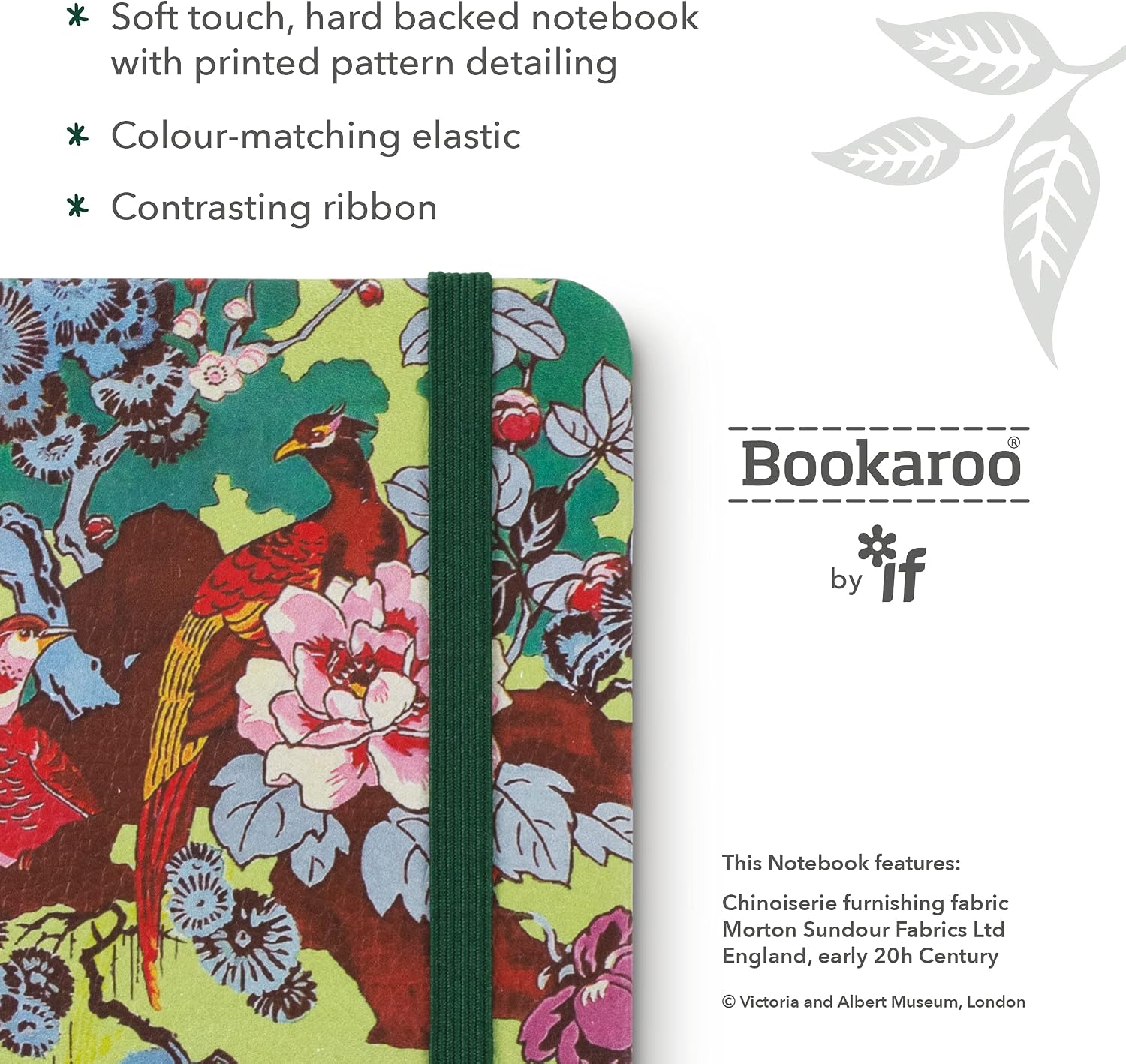 IF V & A Bookaroo Journal A6 Sundour Pheasant, Green - Image 4
