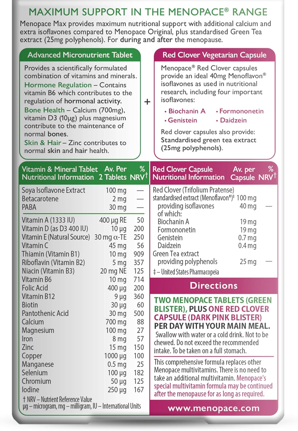 Menopace by Vitabiotics Max Capsules & Tablets x 84