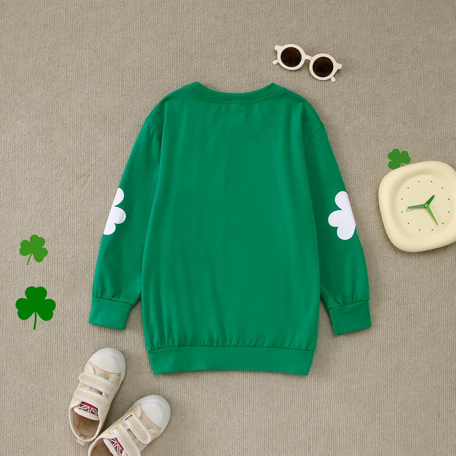 Ritatte St Patrick's Day Sweatshirt Girls Boys Irish Shamrock Crewneck Pullover Top Kids Clover Long Sleeve Shirt 6-12 Years