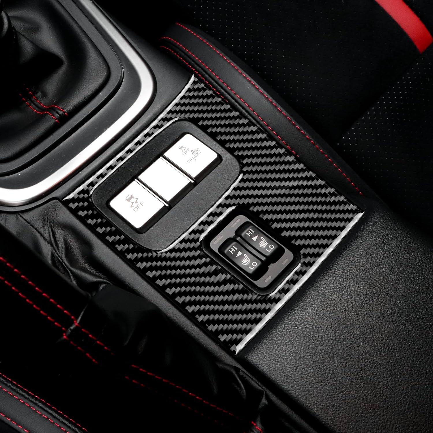 Real Carbon Fiber Seat Heating Button Panel Covers - for Subaru BRZ 2021 2022 2023 2024 2025 2026, for Toyota GR86 2021 2022 2023 2024 2025 2026 Carbon Fiber Accessories(Black)