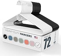 Vista 73 de Neaties - Perchas resistentes para ropa, paquete de 18 – Fabricadas en EE. UU. – Capacidad de 8 libras, perchas de plástico para ropa de adultos