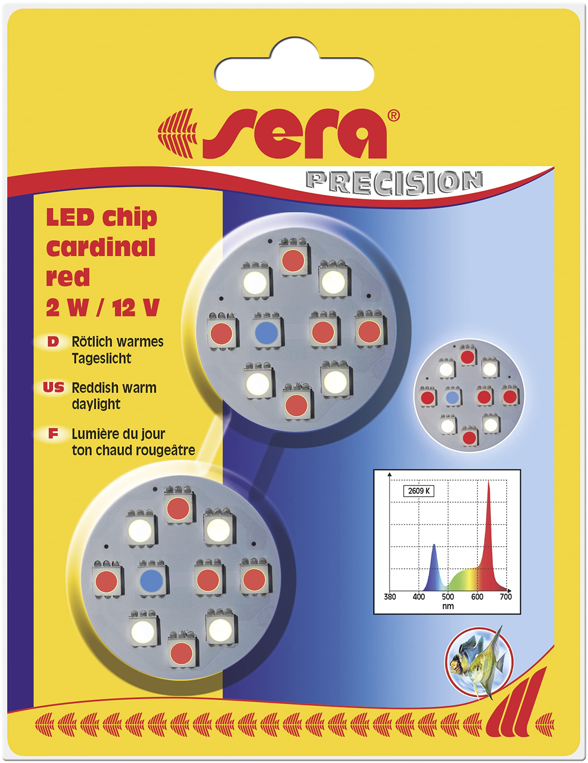 sera LED chip cardinal rojo 2 W/12 V 2 unidades