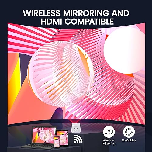 Miniatura 3 de AAXA LED Pico+ MAX Mini proyector, batería de 2.7 horas, DLP nativo 1080P, espejo inalámbrico, mini HDMI, reproductor multimedia y altavoces,