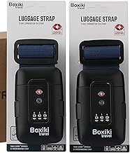 TSA Approved Luggage Straps – Set of 2 Anti-Burst Adjustable Polyester Suitcase Belts with 3-Dial Combination Lock – Prevents Accidental Opening, Secure Travel (Navy)