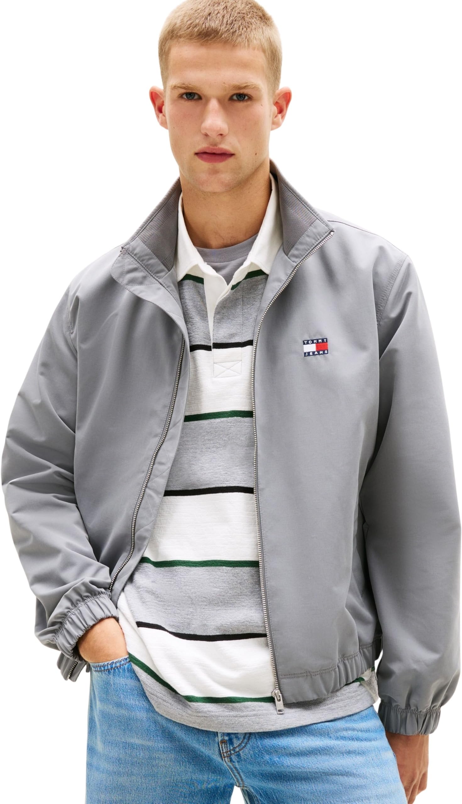Tommy Jeans Men's TJM Essential Jacket Ext Dm0Dm22720, Grey (Gravel Grey), S