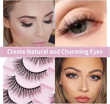 False Eyelashes 10 Pairs 3D Natural Lashes Eye Lashes Mink Lashes Fluffy Thick And Soft Lashes,Black