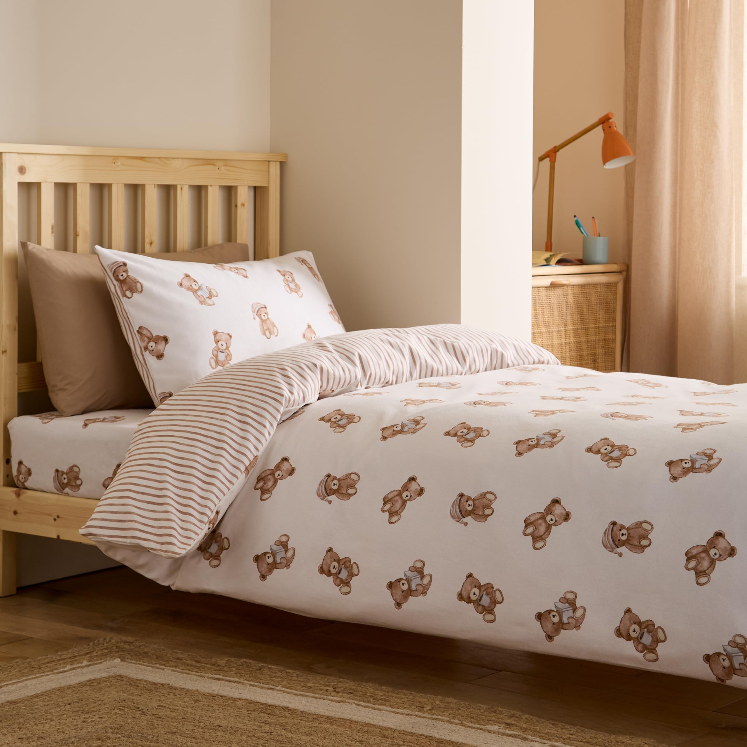 Catherine Lansfield - Brushed Teddy Bear Duvet Cover Set - Junior - Cream