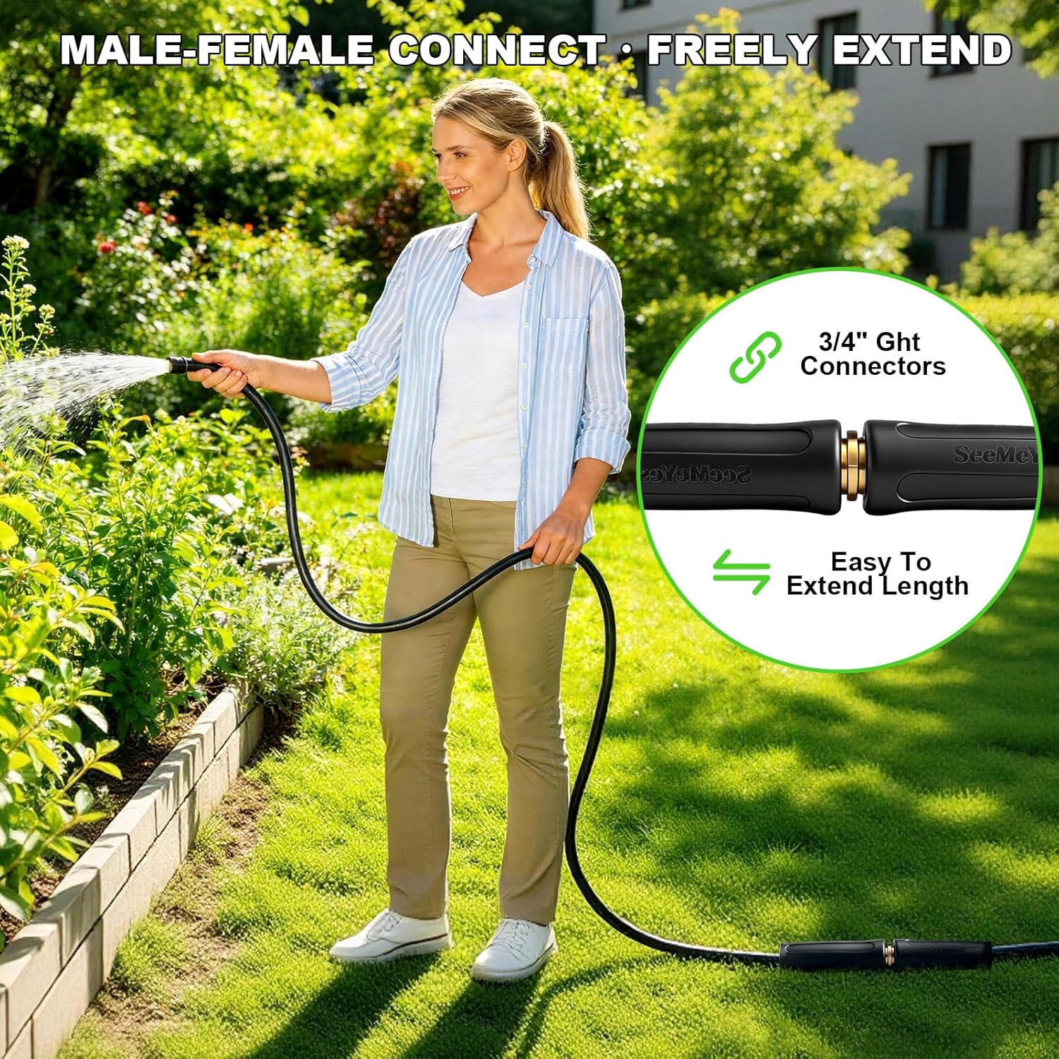 100ft Garden Hose Lightweight Flexible Water Hose, Abrasion Resistant, Kink Free, Durable Sturdy Hoses 2025 Up Graded Thicken Waterhose 700 PSI for Outdoor, RV, Marine, Convenient Storage, 3/4GHT