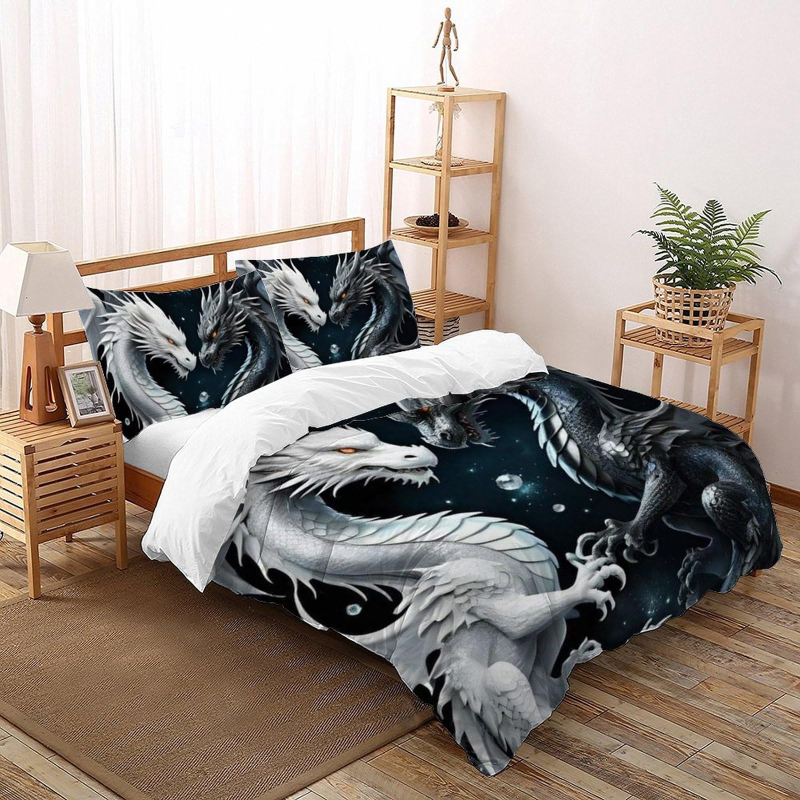 Housse de couette loup 3D en pur coton pour veiller sur le sommeil des enfants