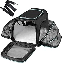 Cat Carrier Bag Foldable with Adjustable Shoulder Strap with Removable Plush Mattress for Travel/Airplane (Blue, 45 x 30 x 30 x 30 cm)