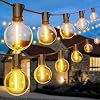 Torkase Outdoor String Lights Mains Powered,110FT33M G40 Garden Festoon Lights with 562 Shatterproof G40 Plastic LED Edison Bulbs Waterproof for Outside Patio Gazebo Pergola Décor Wedding Cafe [Energy Class E]