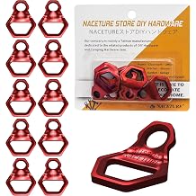 NACETURE Motorcycle Tie Down Anchor Hook Heavy Duty Stainless Steel 10 Pack - Dirt Bike Tie Down Strap Rings Accessories for Truck, Camper, Trailer, Truck Bed Tie Down Anchors Red 10 Pack