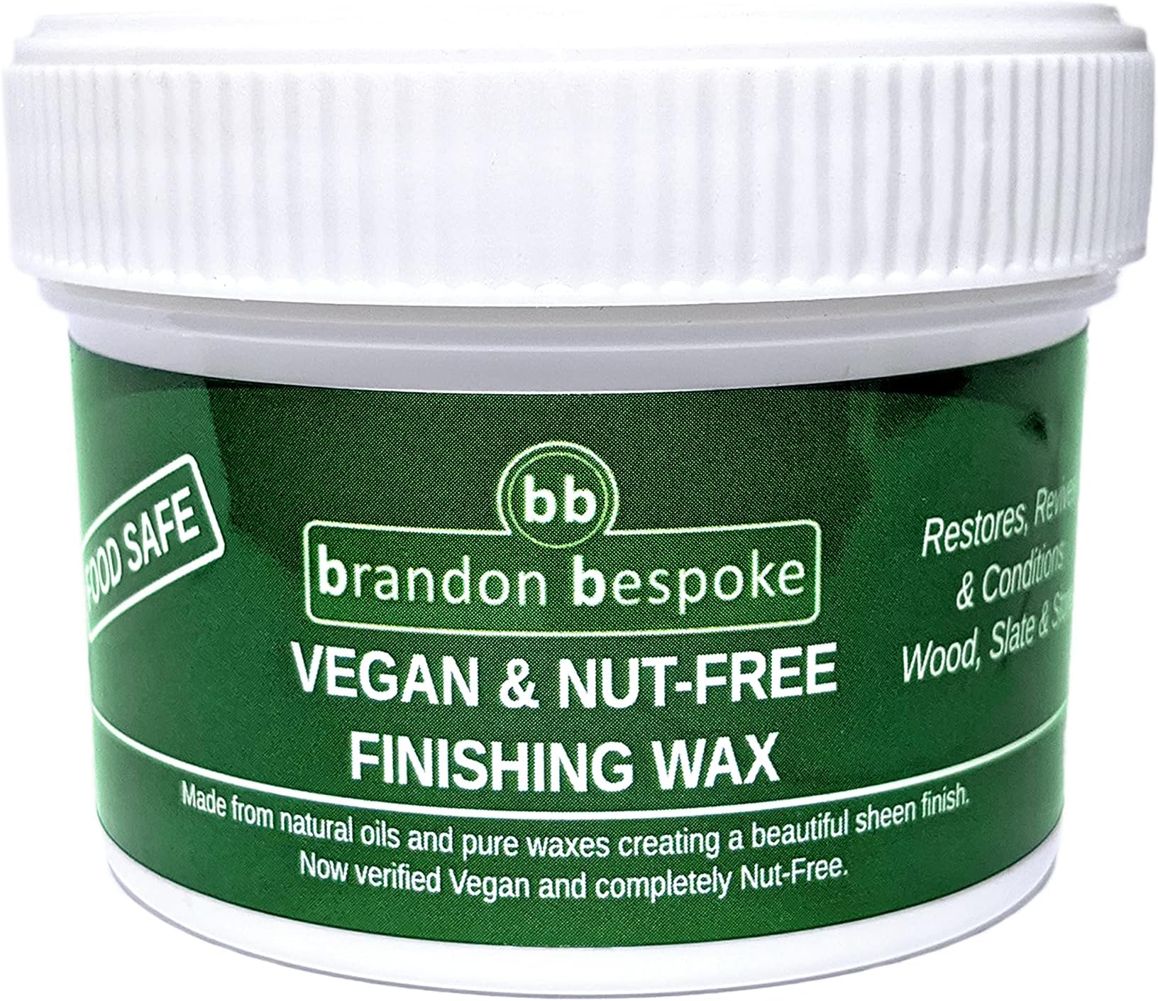 Vegan & Nut Free Wood Wax - Chopping Board Wax - 125ml - Wax Finishing Treatment - - for Wood Slate & Stone (125ml)