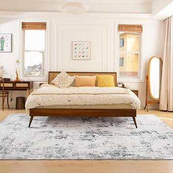 UMINEUX Living Room Rug 8x10 for Dining Room Bedroom Home Decor | Large Washable Anti-Slip Rubber Backing Soft Stain Resistant