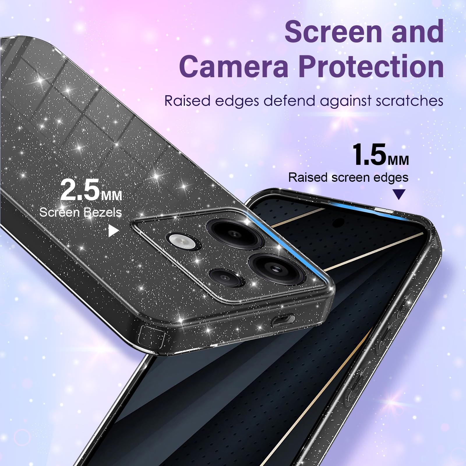 GOGME Glitter Cover per Xiaomi 14T Pro 5G, Tlaio Elettrolitico