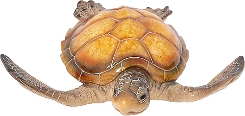 Miniatura 7 de Estatuas al aire libre: Estatua de tortuga marina, decoración de jardín, exhibición de mesa y tortuga de jardín colgante de pared (ámbar)