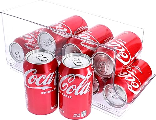 Miniatura 3 de Murai - Organizador de latas de soda - Soporte para alimentos enlatados para congelador - Contenedores dispensadores de plástico transparente para