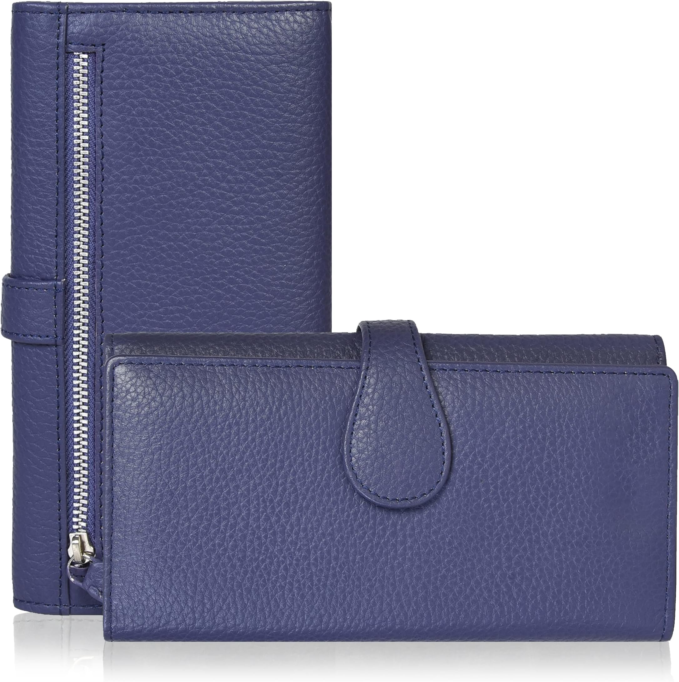 Real Leather Women Wallet Leather with RFID Blocking -Trifold Card Holder Designer Ladies Clutch with ID Window Wallets