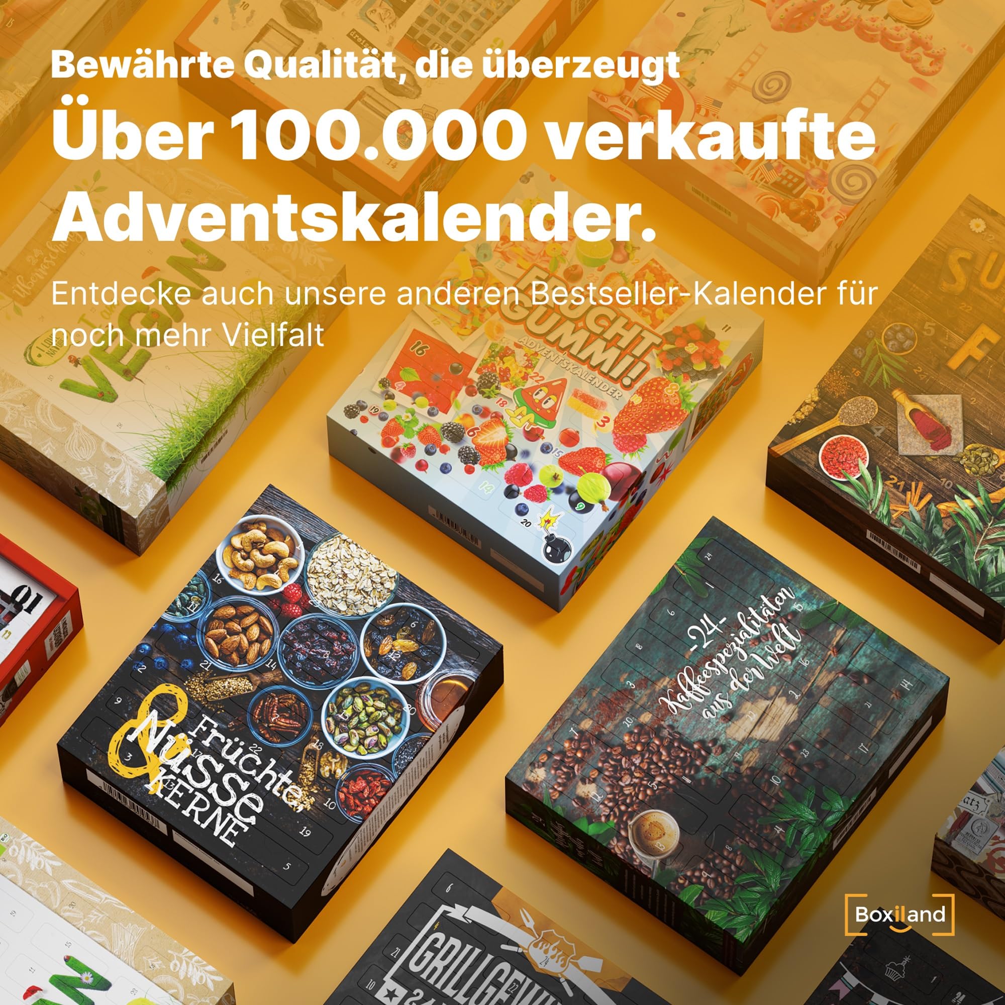 UMBRELLA® Früchte Nüsse Kerne Adventskalender 2025 – 24 Gesunde Snacks Vegan Trockenfrüchte Hergestellt in DE