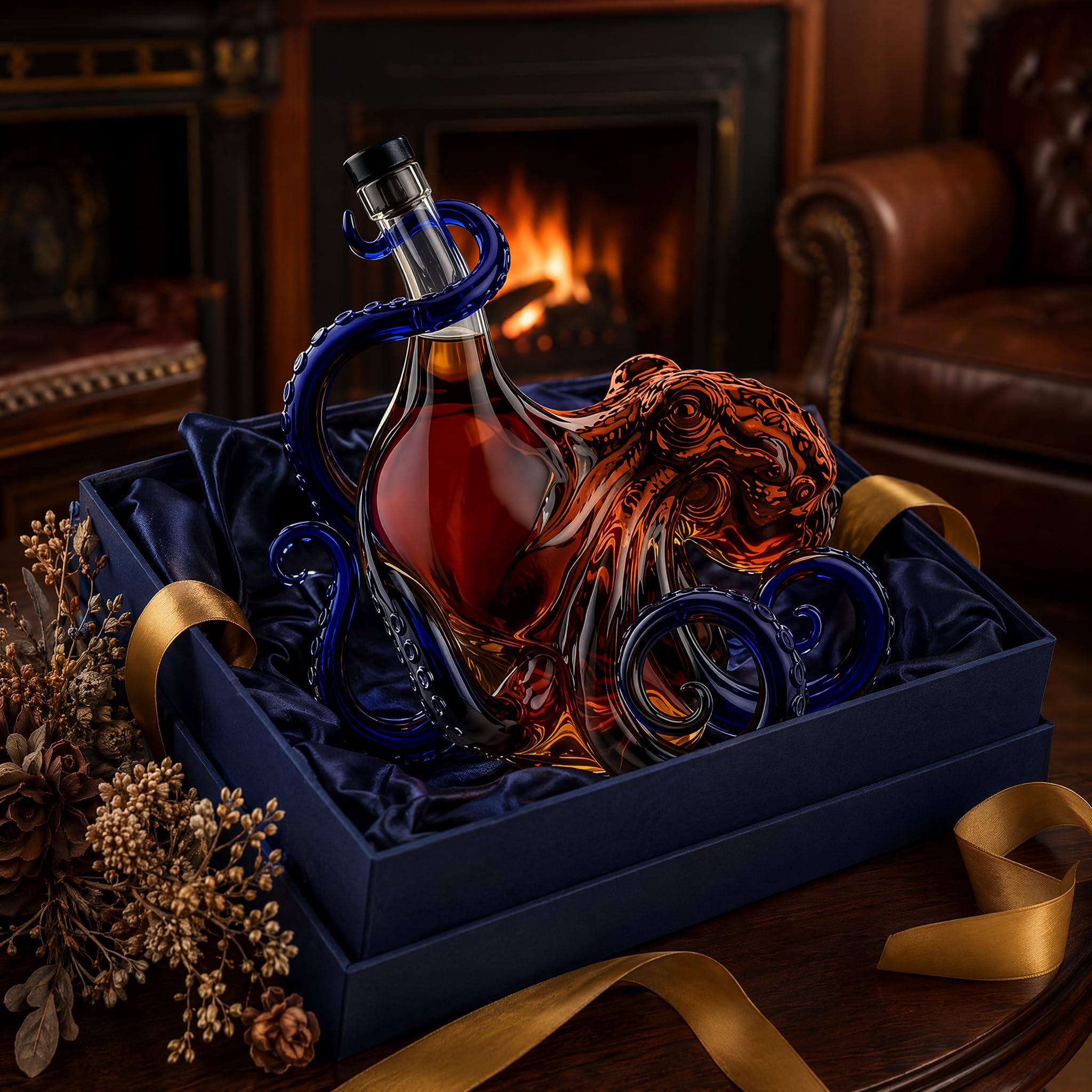 Rum Edition Bouteille à décanter à whisky en forme de pieuvre 3D