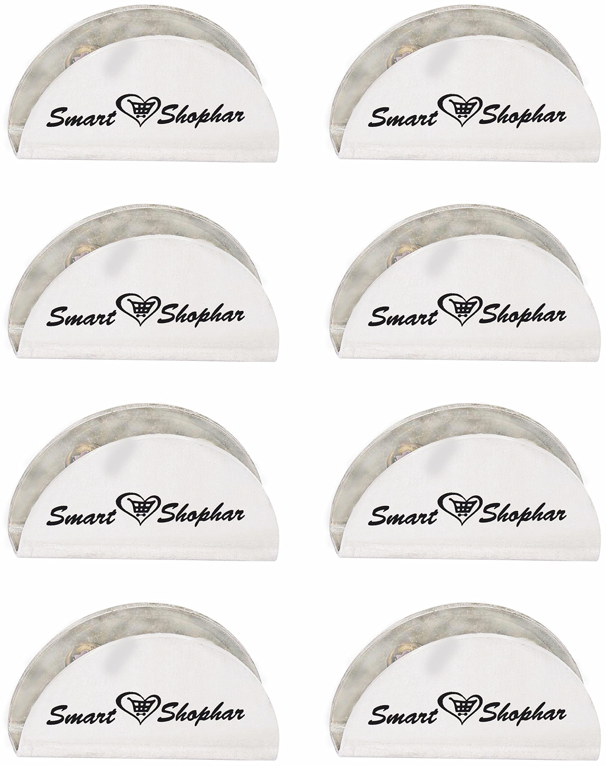 Smart Shophar Stainless Steel D Type Glass Shelf Bracket 1.5 Inches 12 MM Silver Pack of 8 pcs / Sturdy and Long-Lasting / Perfect for Retail Displays / Enhances The Appearance of Glass Shelves (B06XH6FL18) Amazon Price History, Amazon Price Tracker