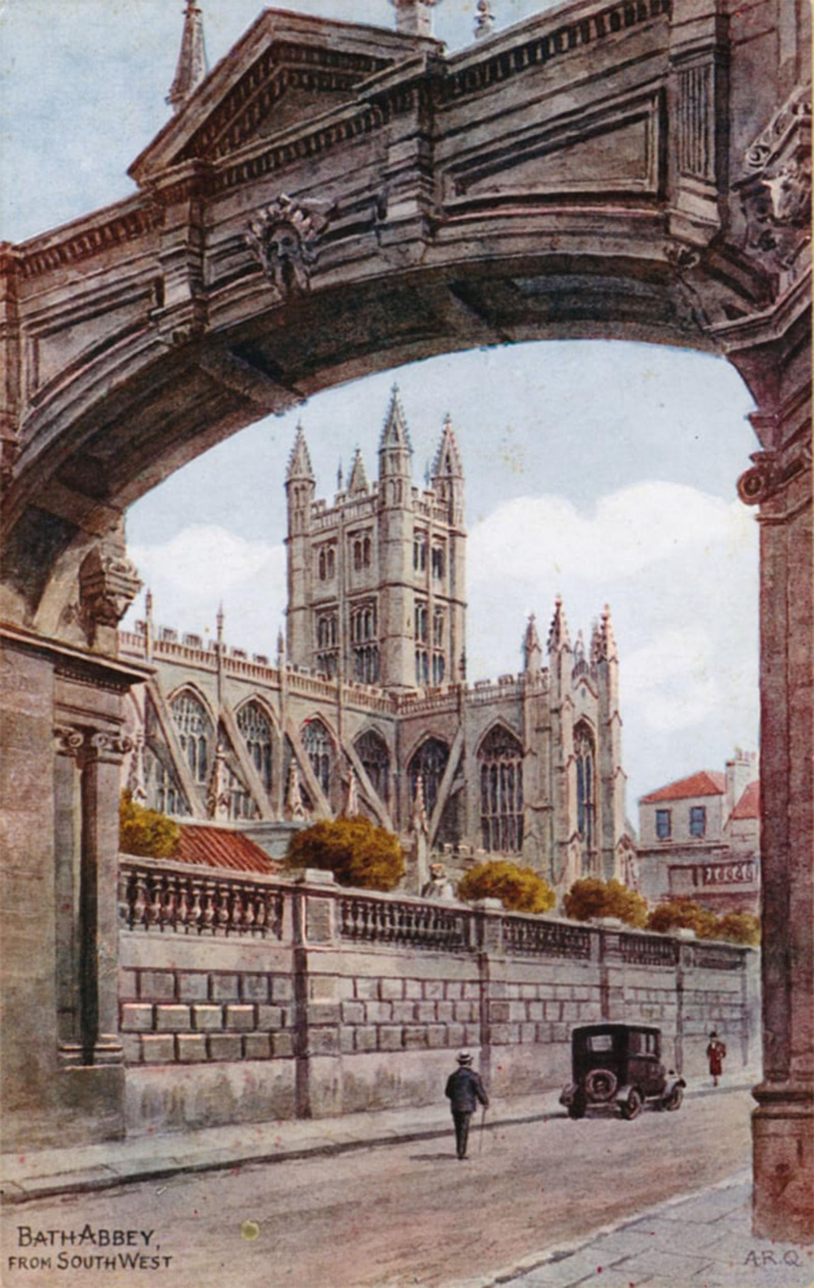 ARTXLXXBN Famous Prints Artwork Pictures Poster Painting Art Bath Abbey From South West by Alfred Robert Quinton Artwork Landscape Pictures for Home Decor 60x90cm