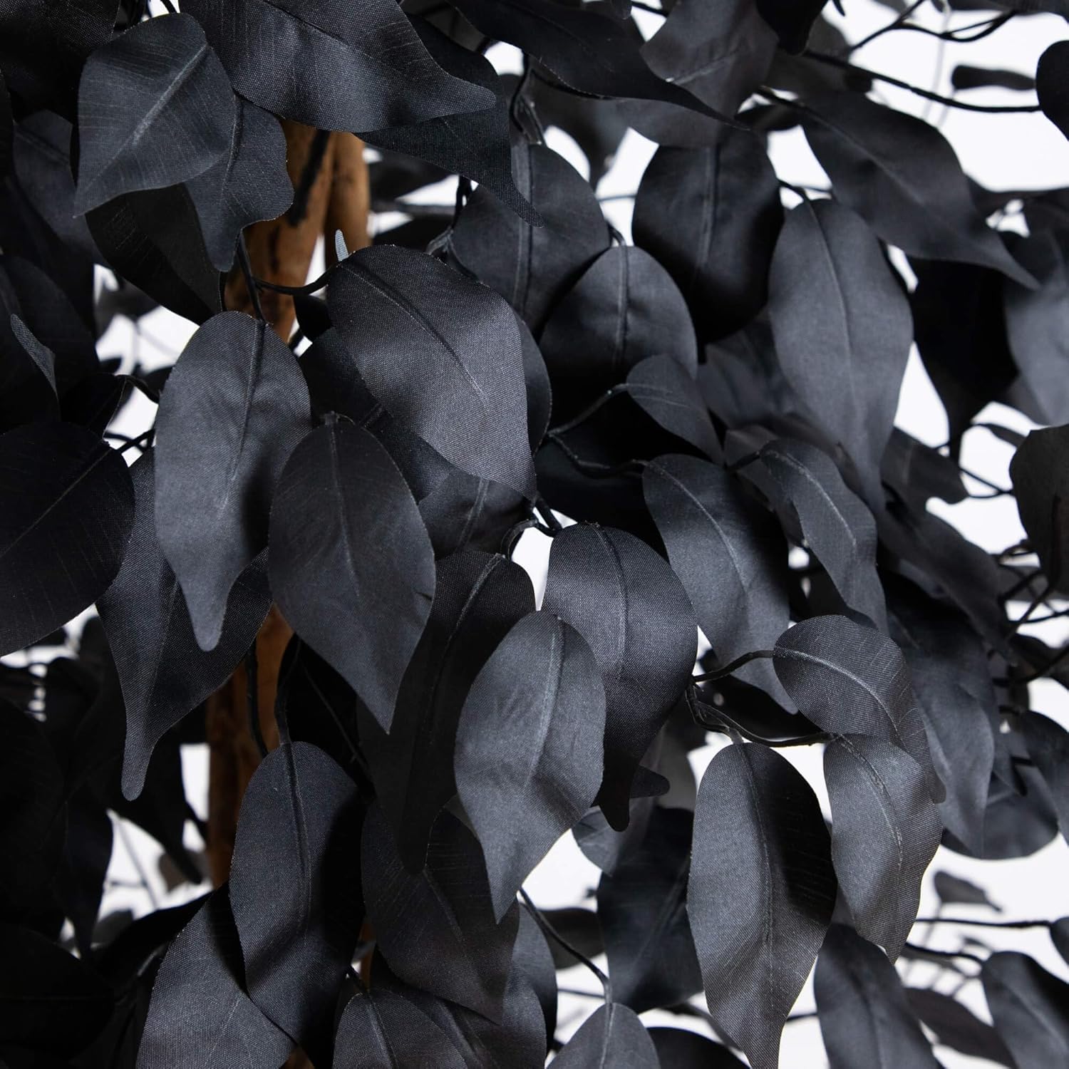 Nearly Natural 6ft Artificial Halloween Black Ficus Tree with Natural Trunk - Indoor Decor for Spooky Atmosphere