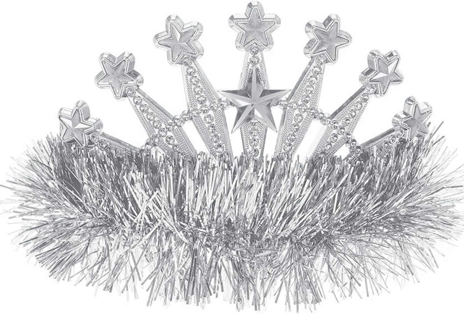Crazy Hair Headband Funny Costume Party Headwear, Fabric, Silver, 11" x 8".