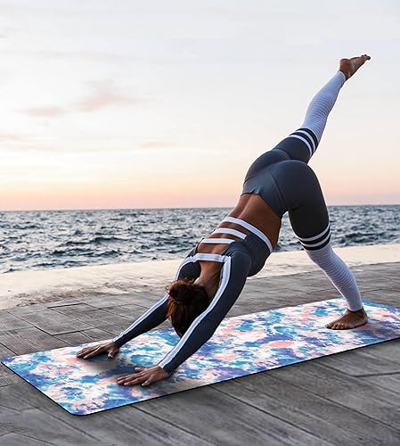 Miniatura 6 de Tapete de yoga antideslizante TPE para hombres y mujeres, tapete de entrenamiento grueso con correa de transporte, tapetes de fitness para