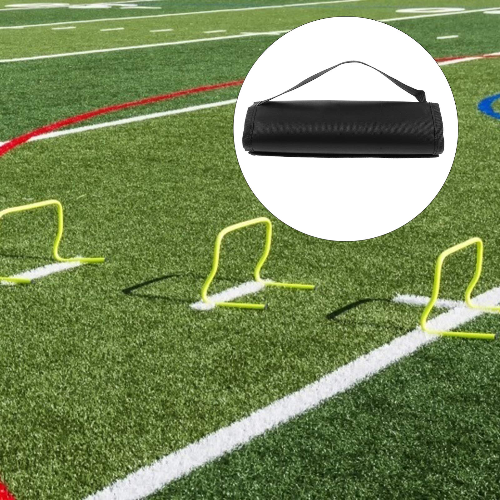 Pochette De Rangement Pour Haies D'entraînement Foot – 6 Sacs En Tissu Oxford, 27x24,5 Cm, Pliable, Imperméable, Noir