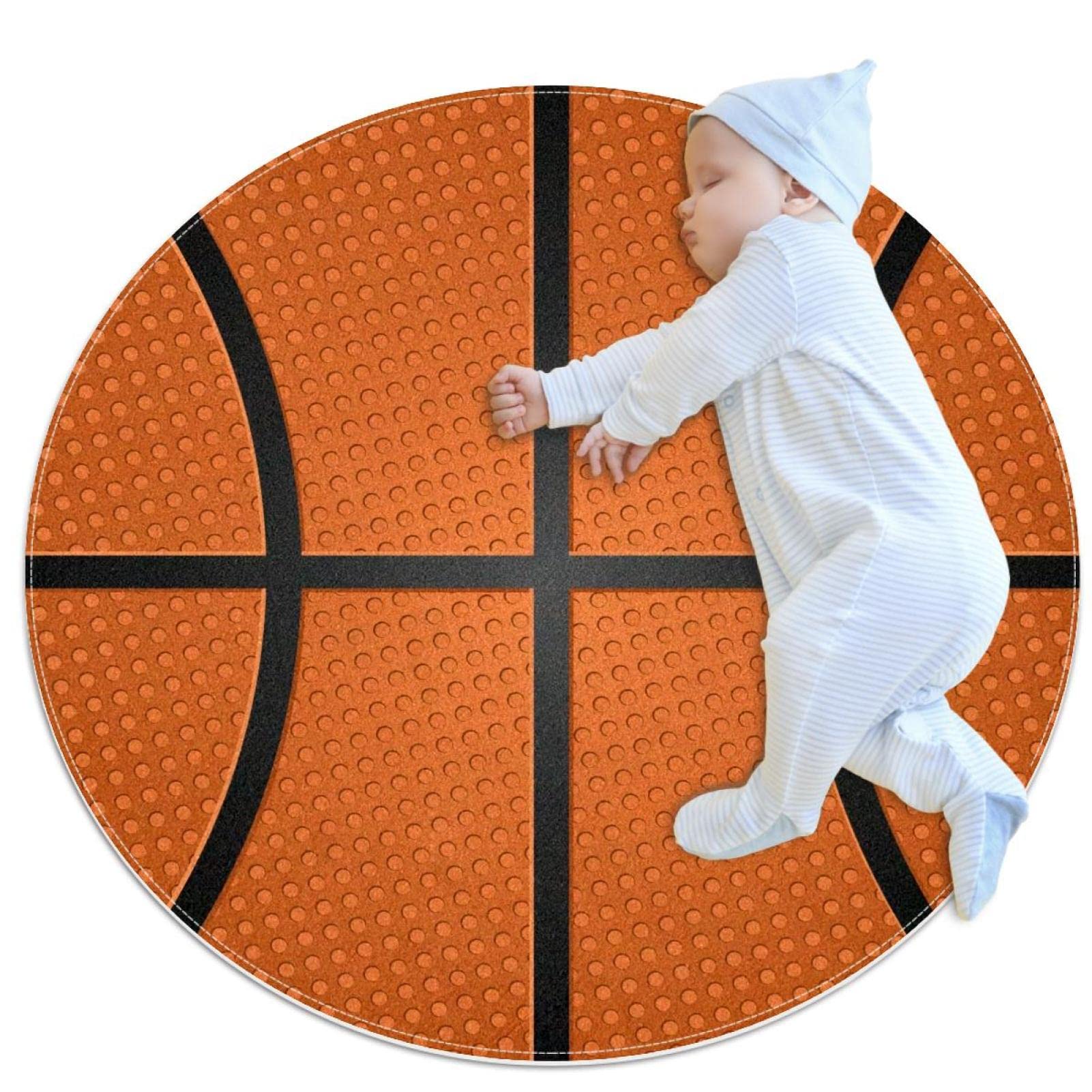 Tapis de salle de bain basket-ball rond 1m antidérapant pour chambre enfant