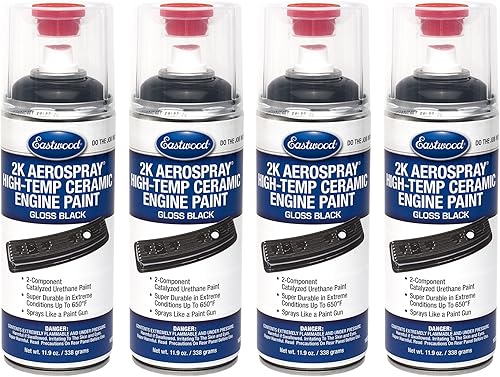 Miniatura 3 de Eastwood 2K Aerospray - Pintura de cerámica para motor de alta temperatura, color negro, 12 onzas
