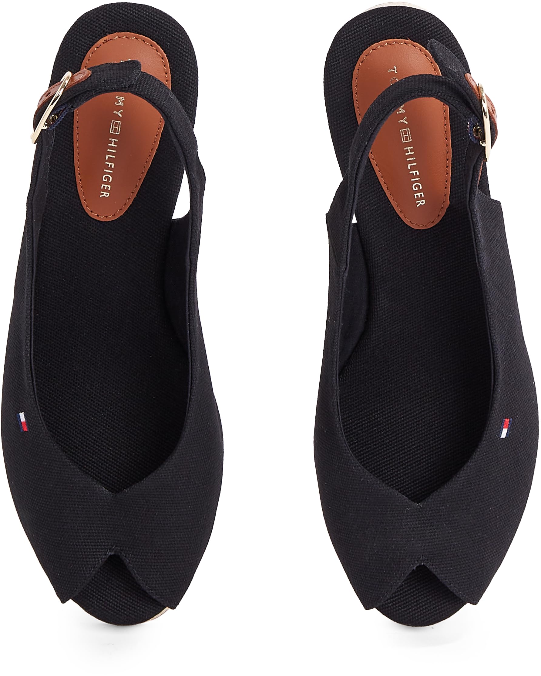 Tommy Hilfiger Flag Mid Wedge Espad SLIN Sling Sandalette Schwarz