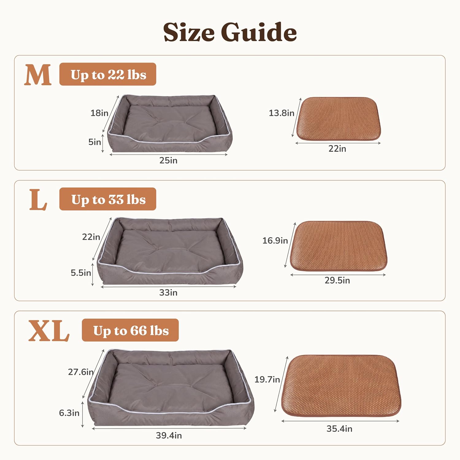Den&Den Soft Dog Bed 39.4" W for Large Dogs & Cats, High-Density Support image 2
