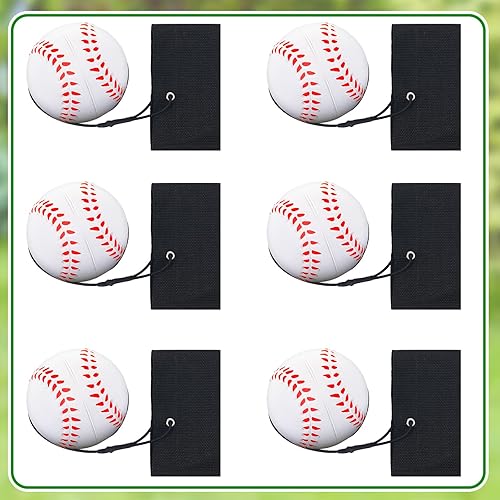Miniatura 7 de 6 pelotas de muñeca deportivas de 2.36 pulgadas, juguetes de pelota de béisbol, pelota de rebote, pelota de béisbol de goma, pelota de retorno de