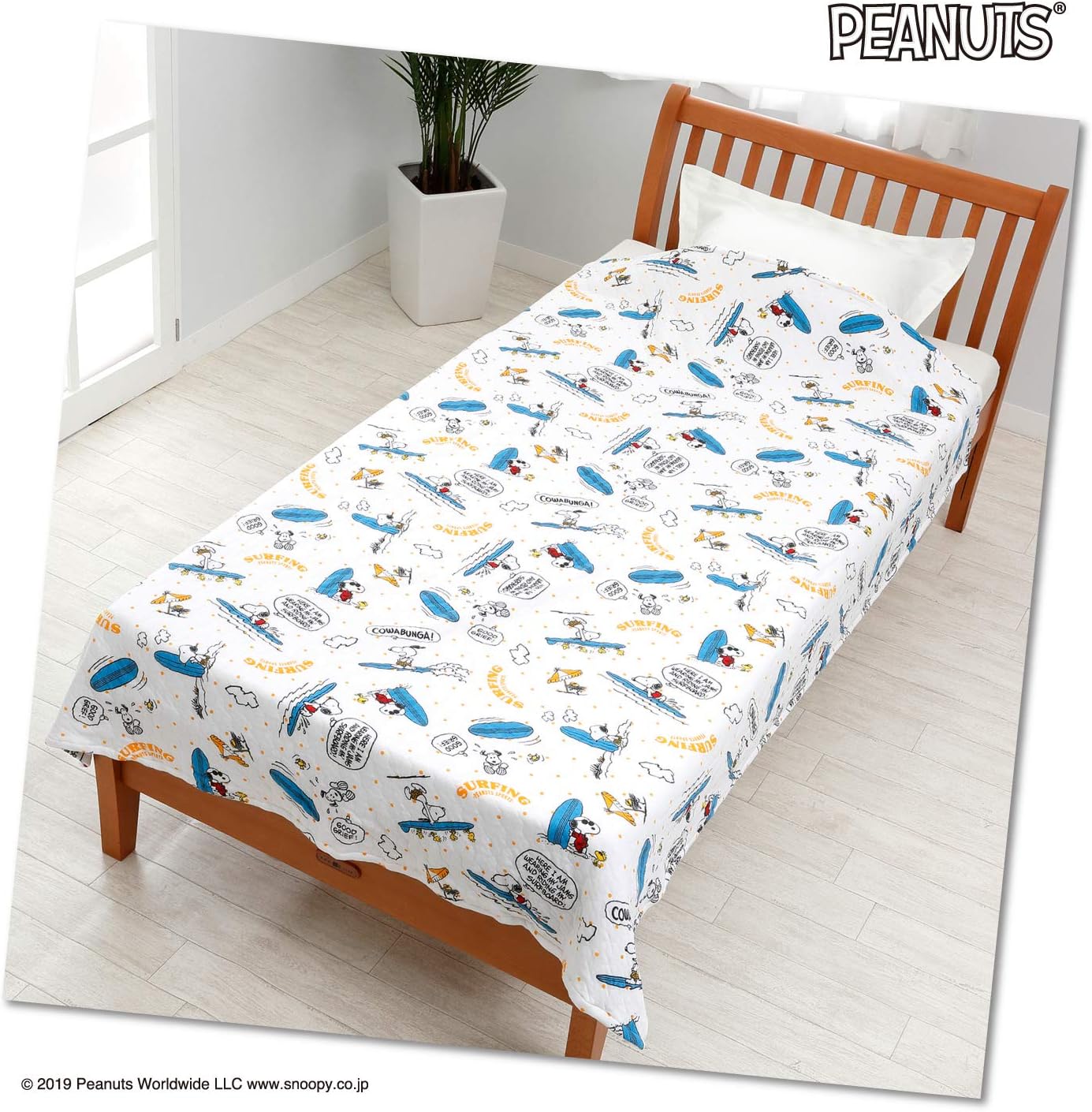 Amazon 西川リビング ガーゼケット ブルー 140 190 シングル Peanuts スヌーピー サーフィン ニットケット 2275 ブランケット 毛布 オンライン通販