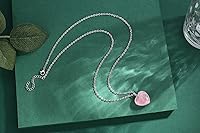 Vista 3 de Collar de Cristal de Cuarzo Cristales Curativos Collares para Mujeres Regalo del Día de las Madres Cuarzo Corazón Piedra Preciosa del Amor, Piedra