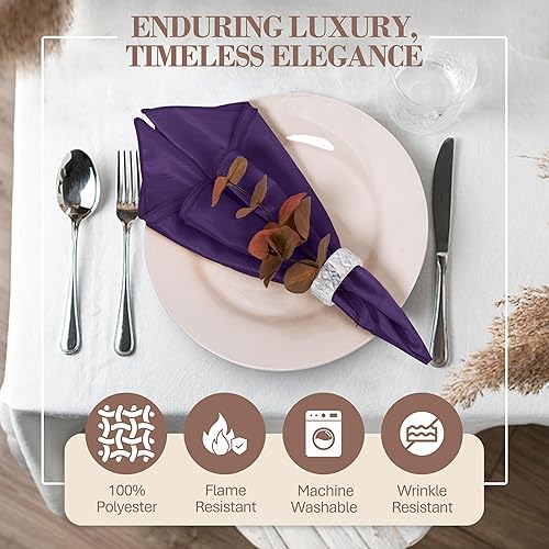 Miniatura 171 de Ultimate Textile -1 docena - Reversible Shantung Satin - Majestic - Servilletas de tela Majestic de 17 x 17 pulgadas color azul pizarra