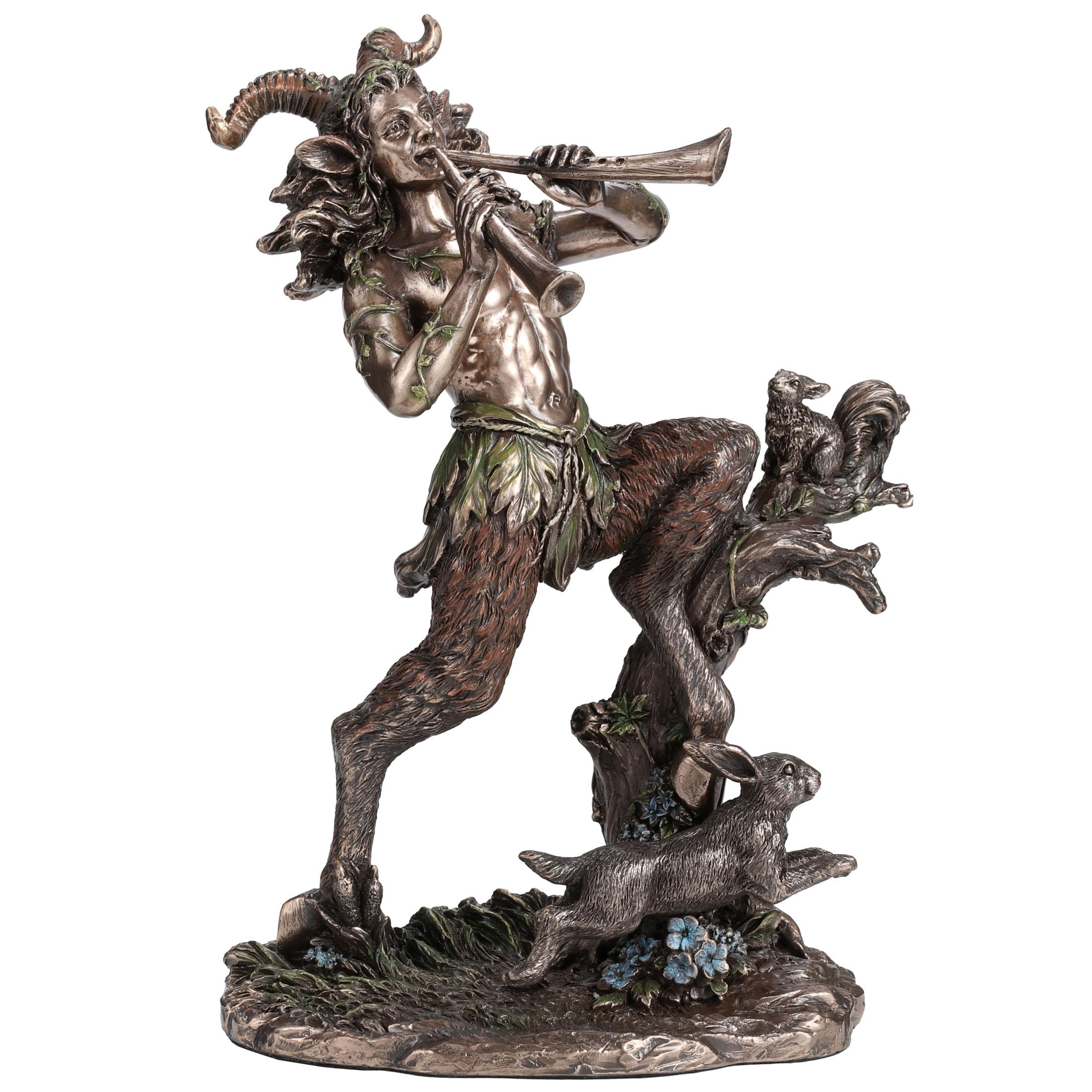 Statue Satyre dieu grec en bronze Veronese Design 21cm