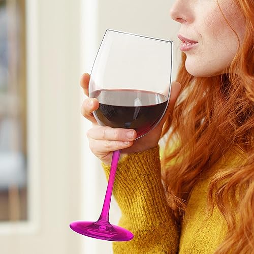 Miniatura 7 de DISCOUNT PROMOS ARC Cachet Copas de vino blanco de 19 onzas, juego de 10, paquete a granel, recuerdos de boda, regalos personalizados, color rosa